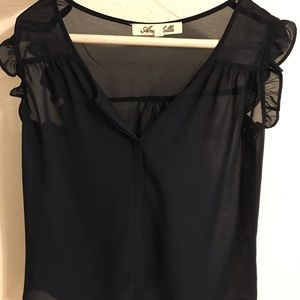 Sheer navy blue top